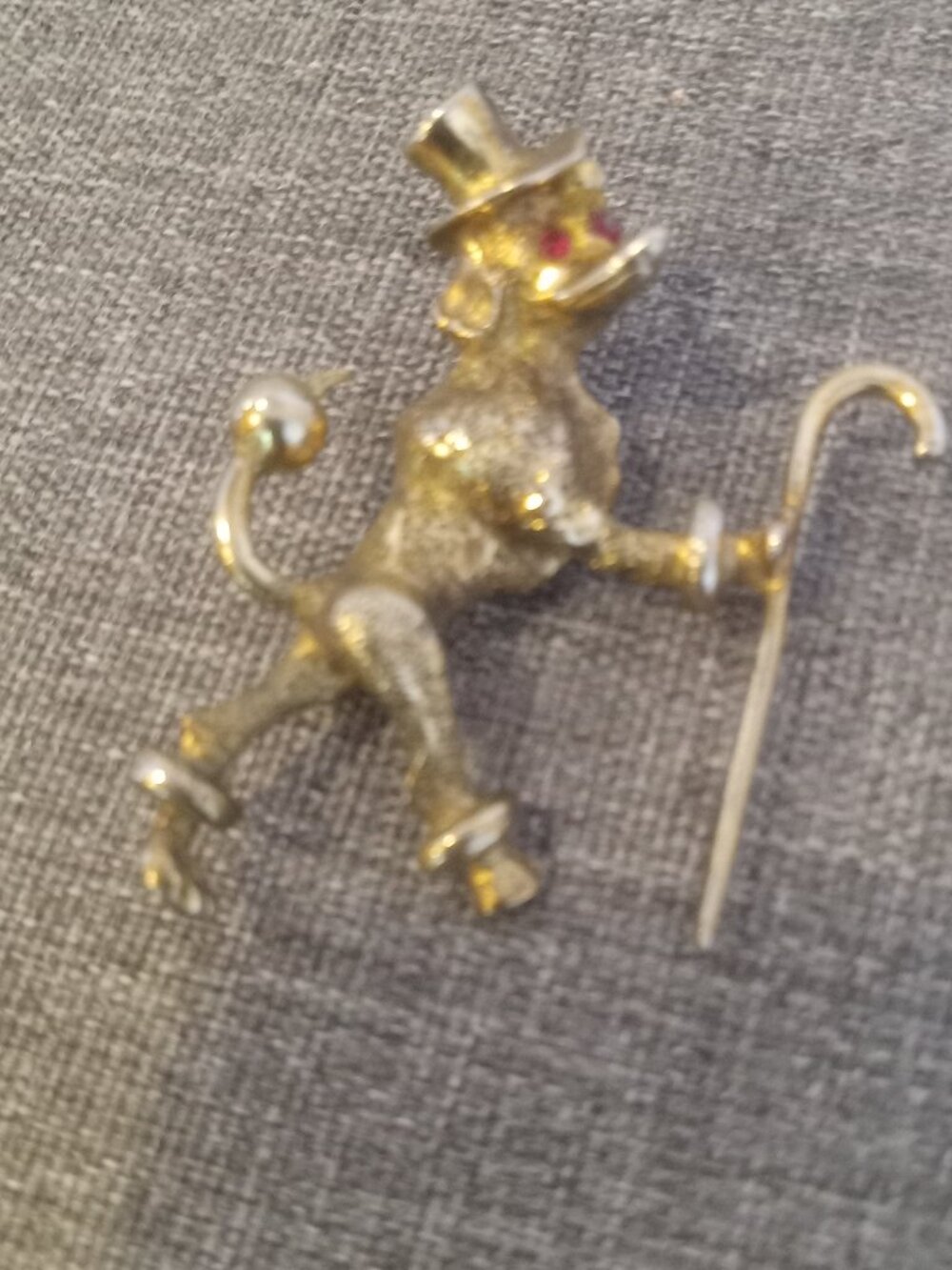 Vintage Christian Dior Poodle Sterling Silver Brooch Pin